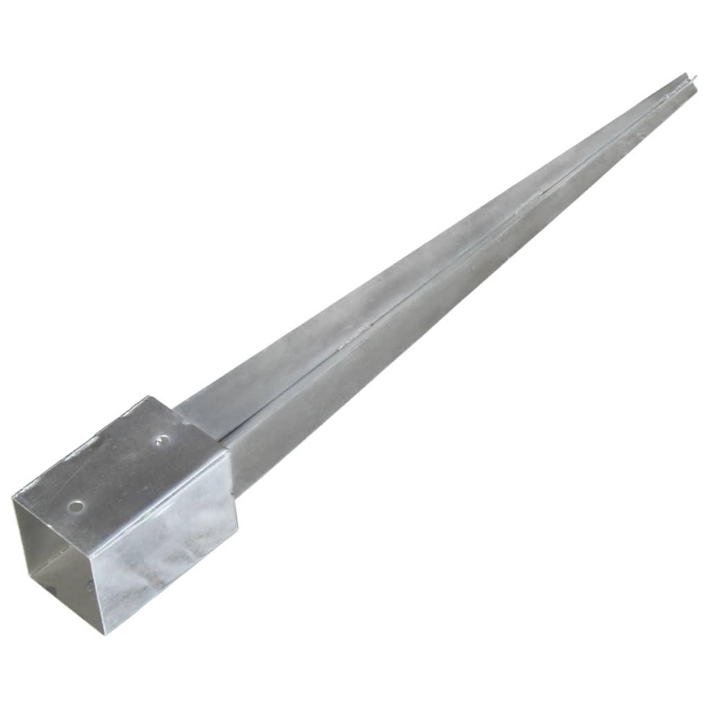 vidaXL Țăruși de sol, 2 buc., argintiu, 9x9x90 cm, oțel galvanizat vidaXL Țăruși de sol, 2 buc., argintiu, 9x9x90 cm, oțel galvanizat