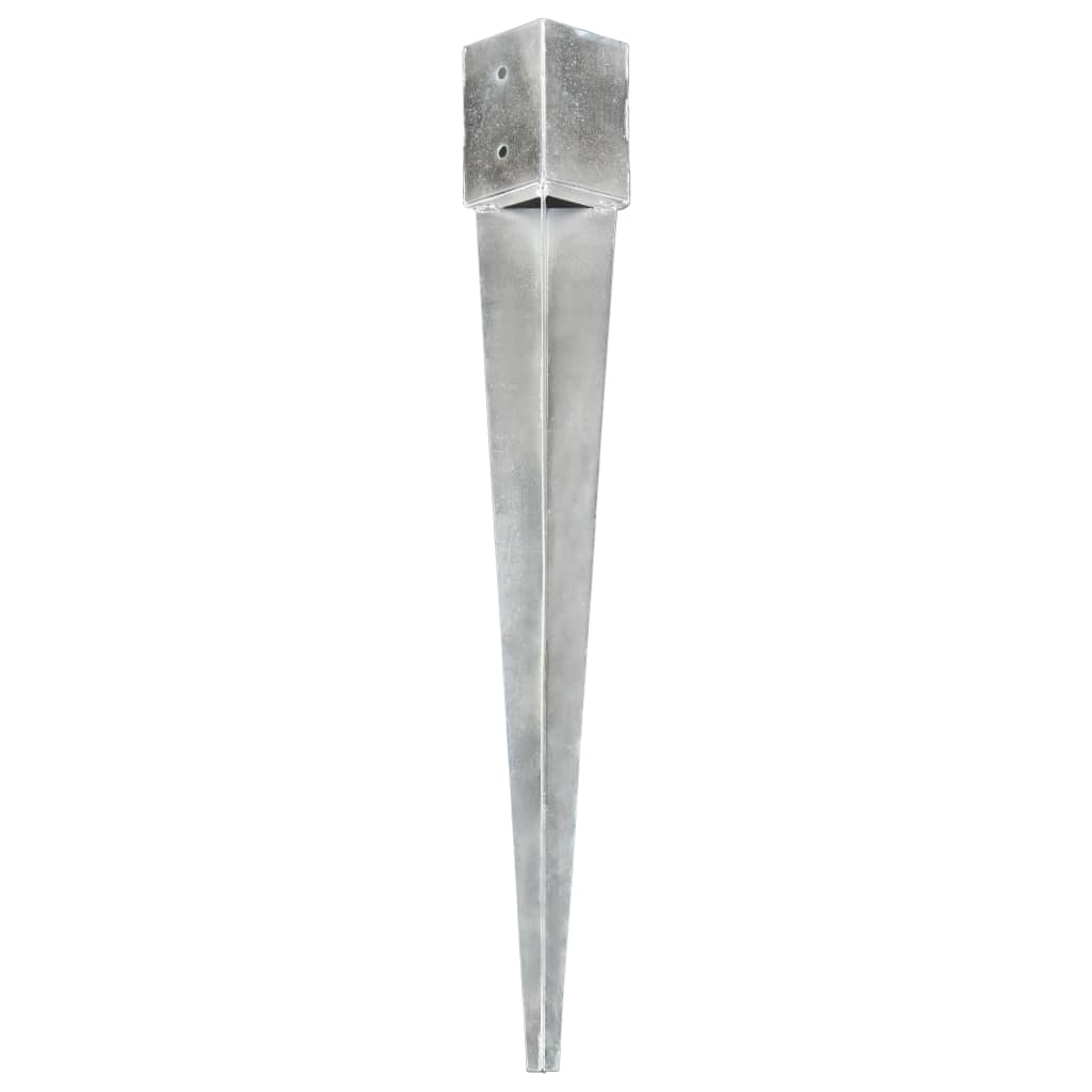 vidaXL Țăruși de sol, 2 buc., argintiu, 10x10x91 cm, oțel galvanizat vidaXL Țăruși de sol, 2 buc., argintiu, 10x10x91 cm, oțel galvanizat