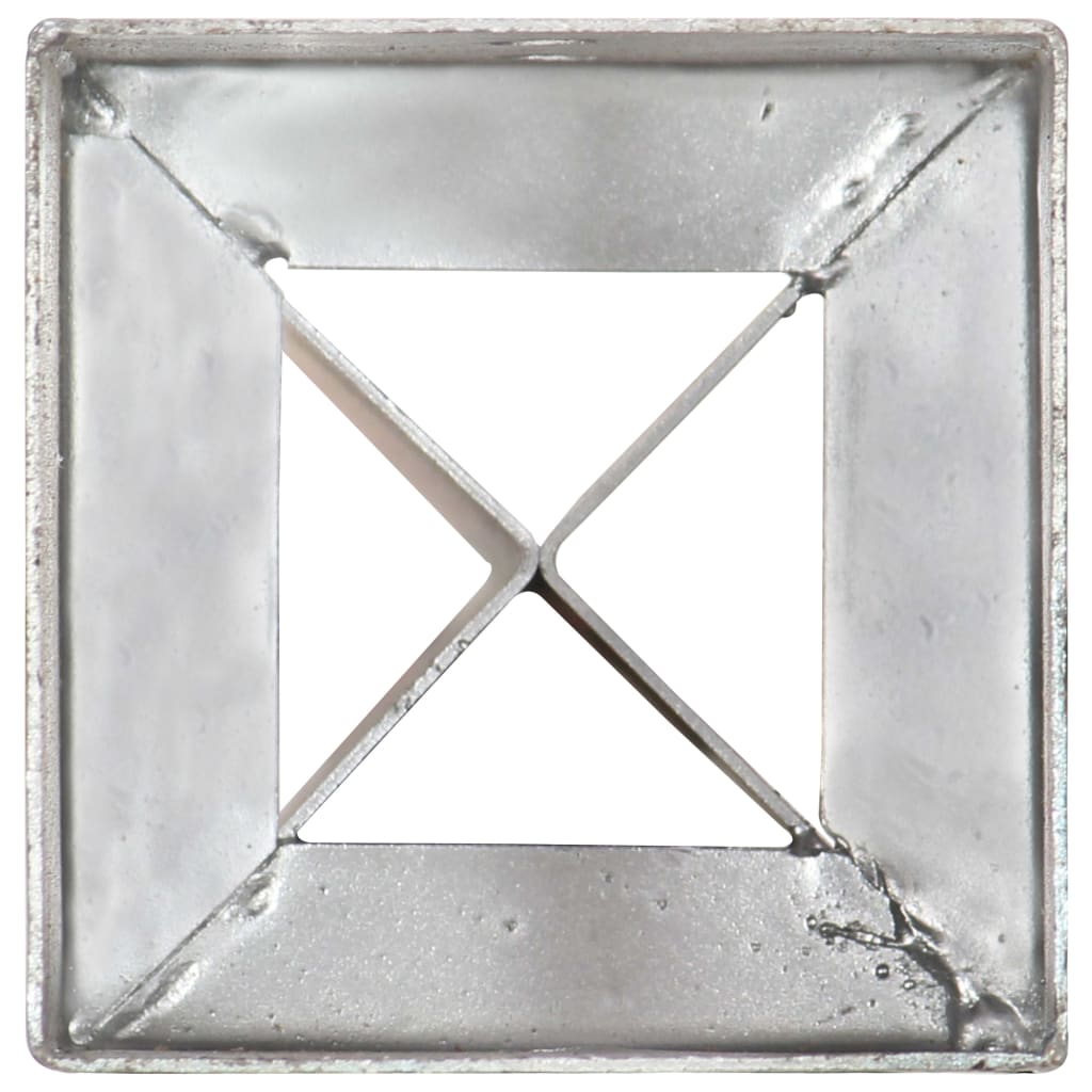 vidaXL Țăruși de sol, 2 buc., argintiu, 10x10x91 cm, oțel galvanizat vidaXL Țăruși de sol, 2 buc., argintiu, 10x10x91 cm, oțel galvanizat