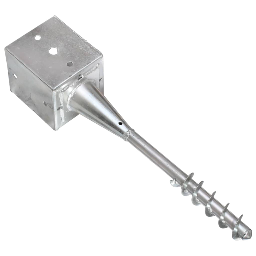 vidaXL Țăruși de sol, 2 buc., argintiu, 12x12x56 cm, oțel galvanizat