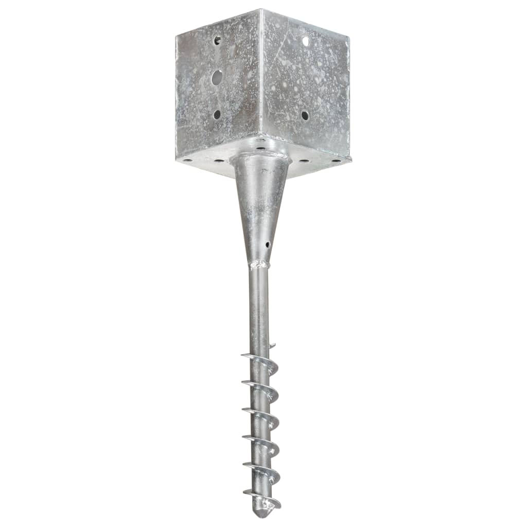 vidaXL Țăruși de sol, 2 buc., argintiu, 14x14x58 cm, oțel galvanizat