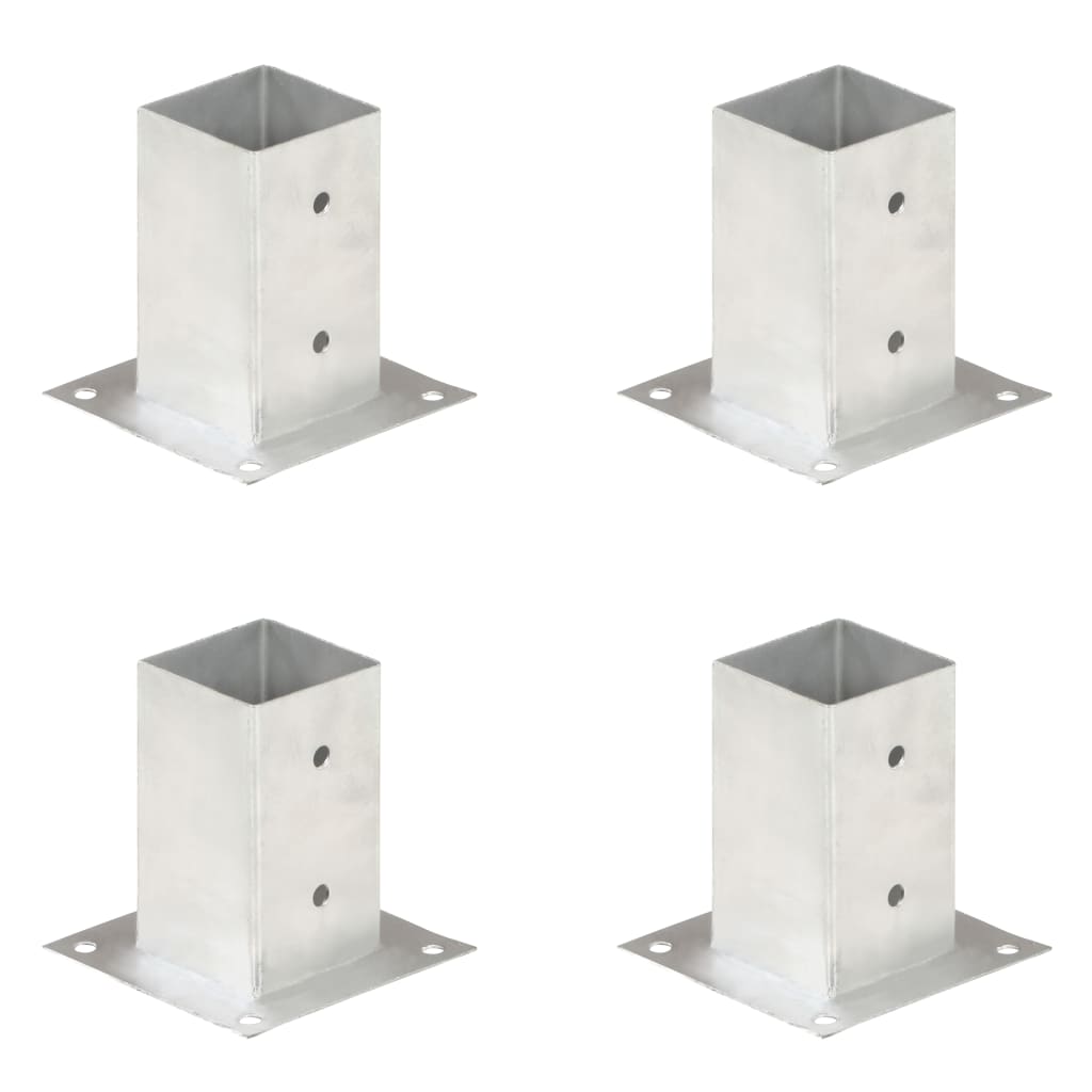 vidaXL Suporți stâlp, 4 buc., metal galvanizat, 81 mm vidaXL Suporți stâlp, 4 buc., metal galvanizat, 81 mm
