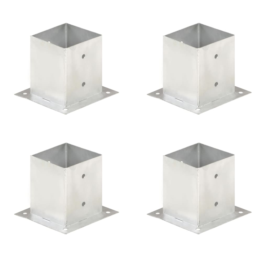 vidaXL Suporți stâlp, 4 buc., metal galvanizat, 121 mm vidaXL Suporți stâlp, 4 buc., metal galvanizat, 121 mm