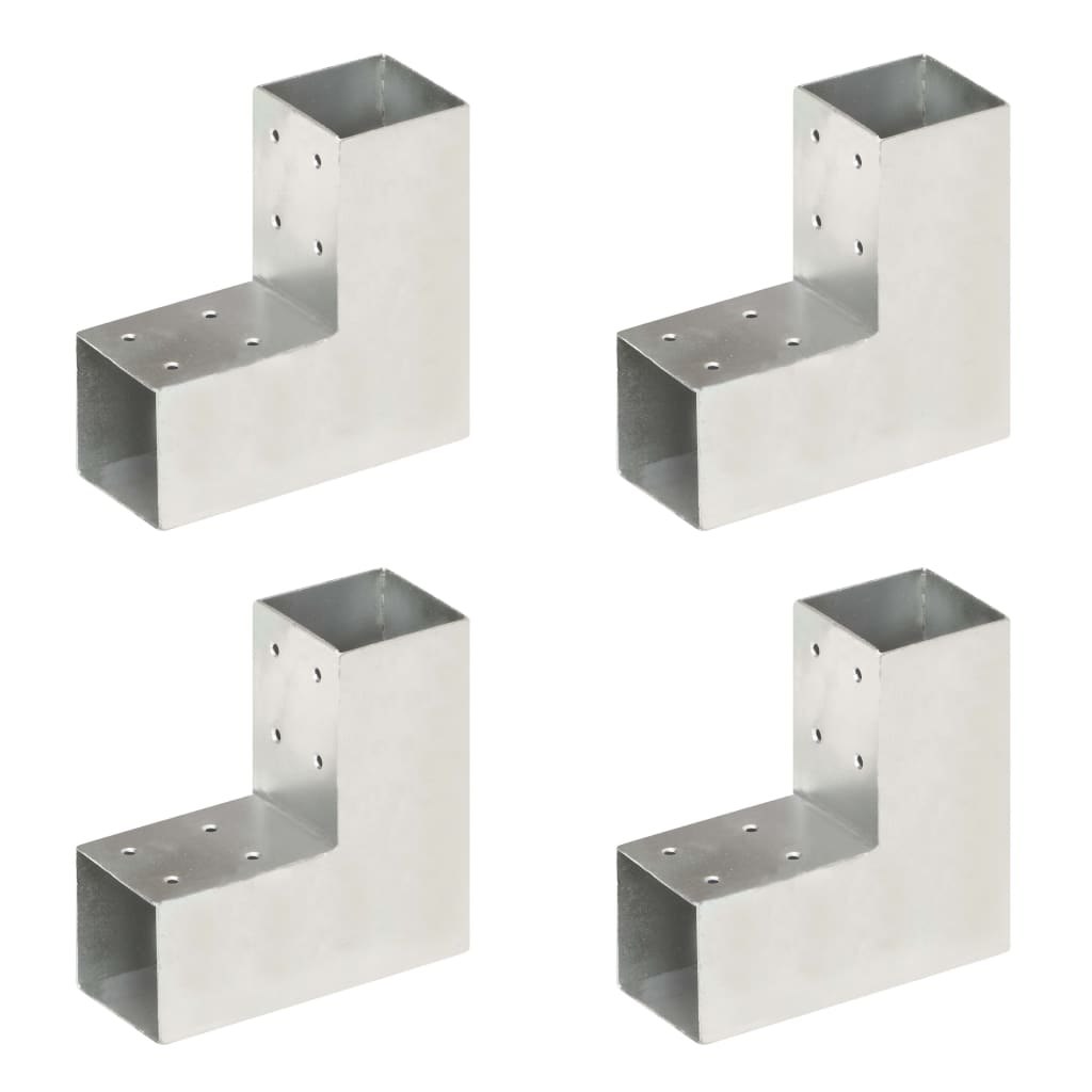 vidaXL Conectori de grindă, formă L, 4 buc, 71x71 mm, metal galvanizat vidaXL Conectori de grindă, formă L, 4 buc, 71x71 mm, metal galvanizat