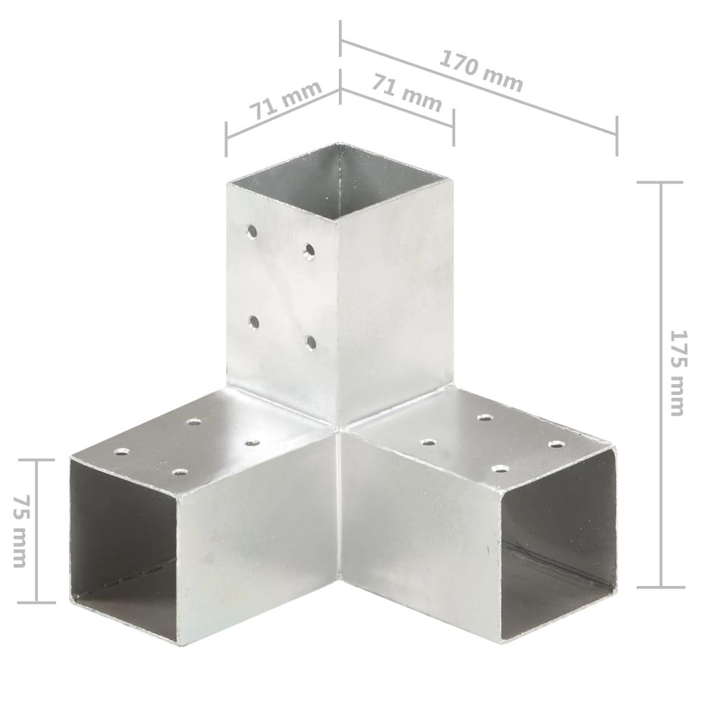 vidaXL Conector de grindă, formă Y, 71 x 71 mm, metal galvanizat vidaXL Conector de grindă, formă Y, 71 x 71 mm, metal galvanizat