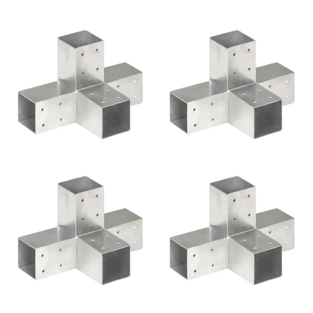 vidaXL Conectori de grindă, formă X, 4 buc, 71x71 mm, metal galvanizat vidaXL Conectori de grindă, formă X, 4 buc, 71x71 mm, metal galvanizat