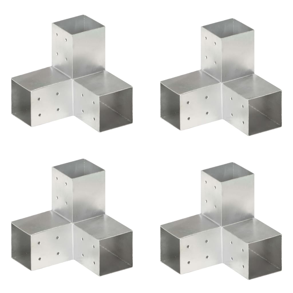 vidaXL Conectori de grindă, formă Y, 4 buc, 81x81 mm, metal galvanizat vidaXL Conectori de grindă, formă Y, 4 buc, 81x81 mm, metal galvanizat