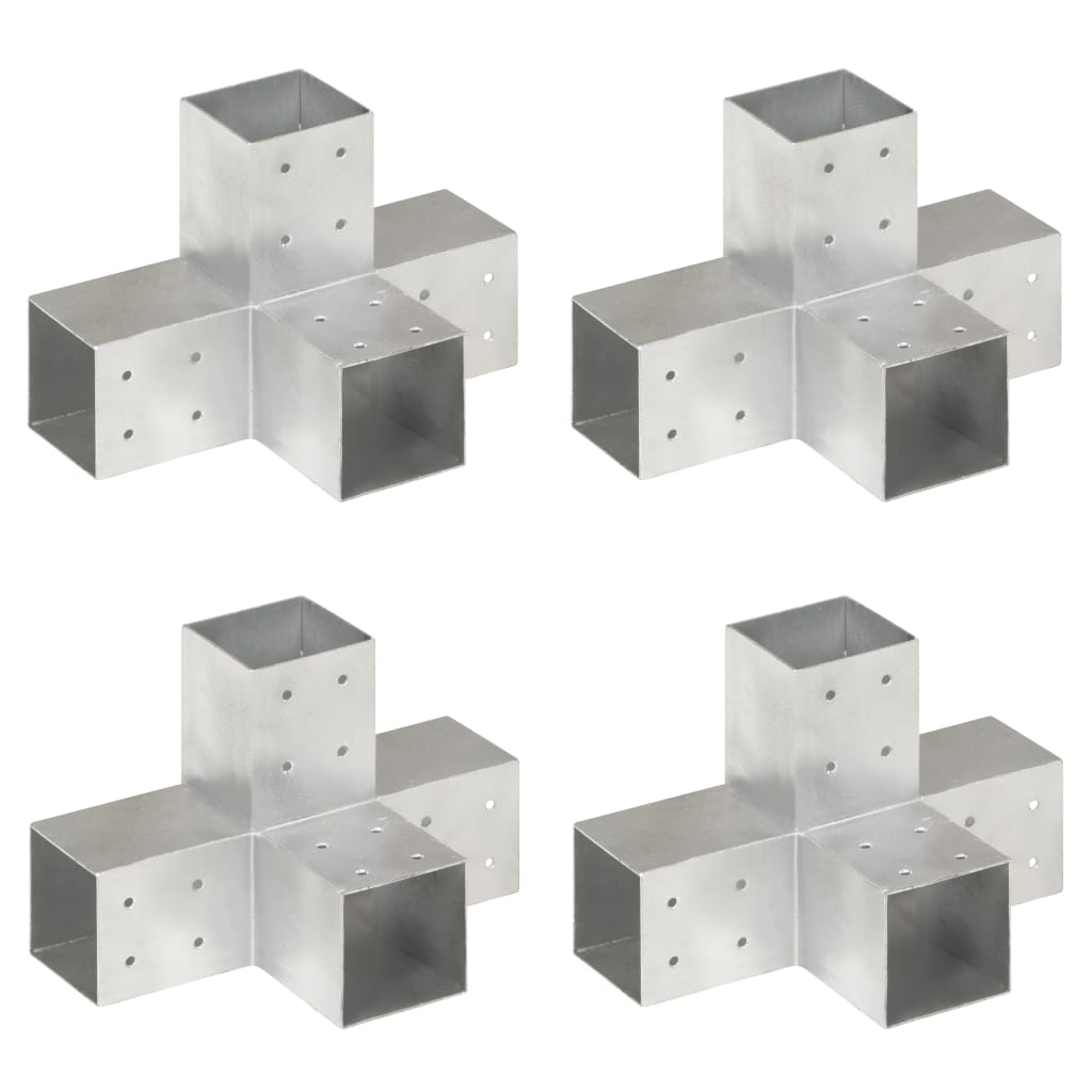 vidaXL Conectori de grindă, formă X, 4 buc, 81x81 mm, metal galvanizat vidaXL Conectori de grindă, formă X, 4 buc, 81x81 mm, metal galvanizat