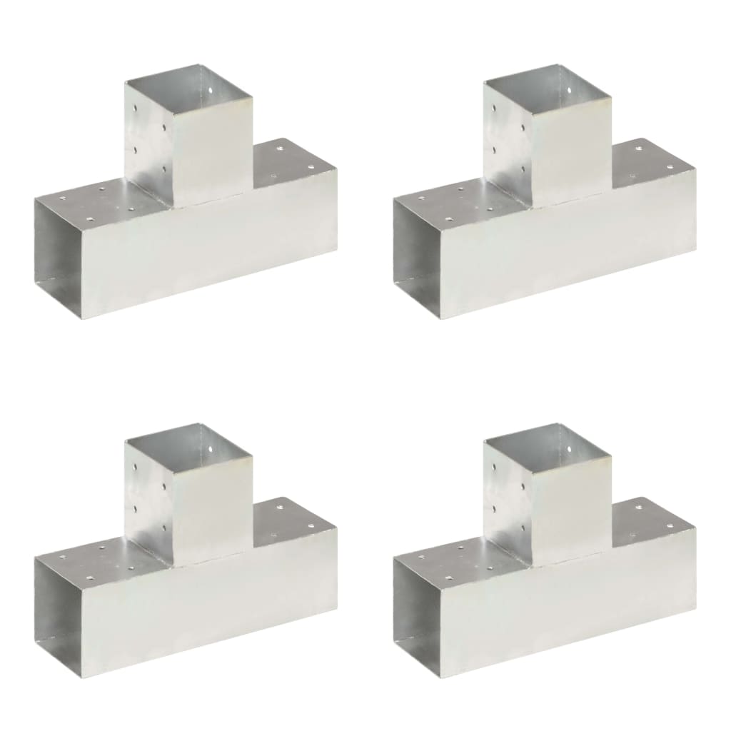vidaXL Conectori de grindă, 4 buc, formă T, 91x91 mm, metal galvanizat vidaXL Conectori de grindă, 4 buc, formă T, 91x91 mm, metal galvanizat