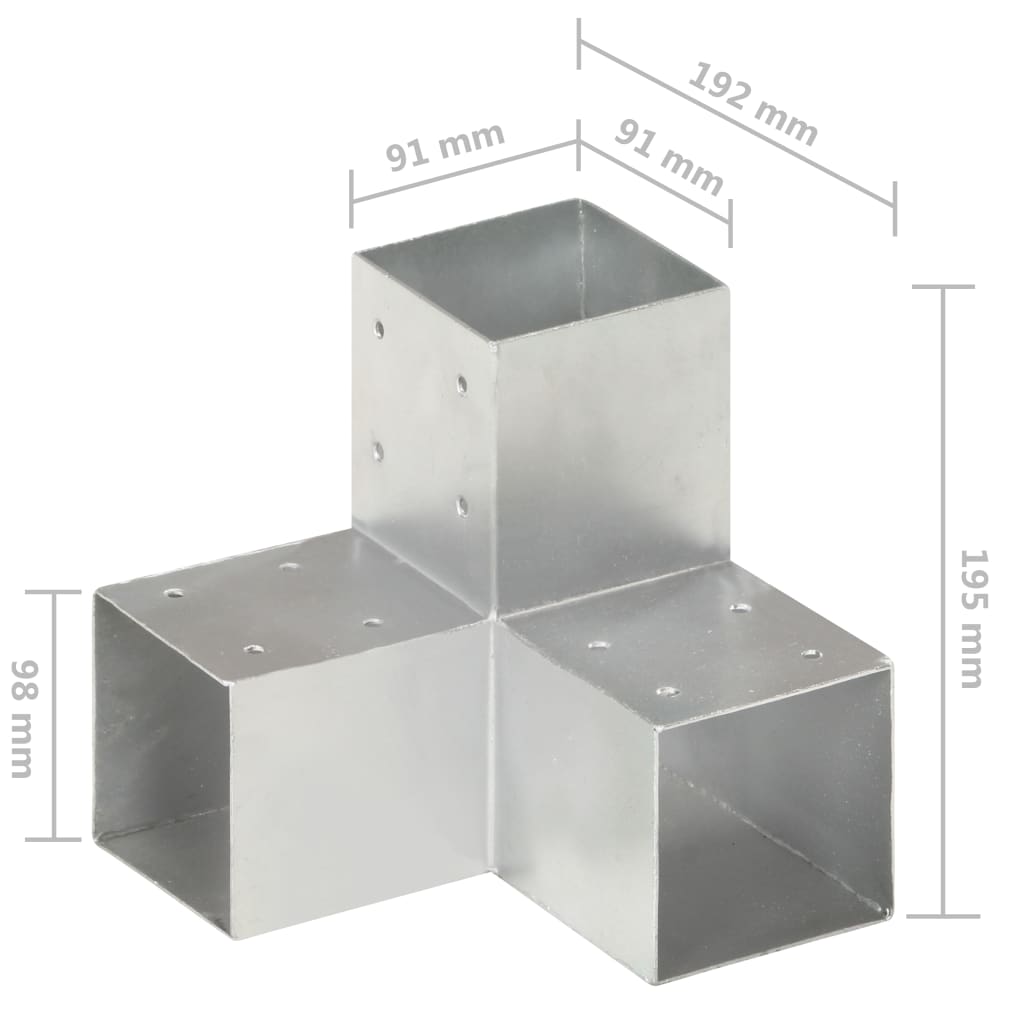 vidaXL Conector de grindă, formă Y, 91 x 91 mm, metal galvanizat vidaXL Conector de grindă, formă Y, 91 x 91 mm, metal galvanizat