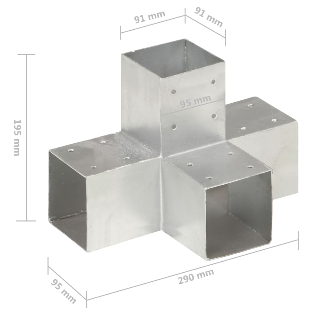 vidaXL Conector de grindă, formă X, 91 x 91 mm, metal galvanizat vidaXL Conector de grindă, formă X, 91 x 91 mm, metal galvanizat