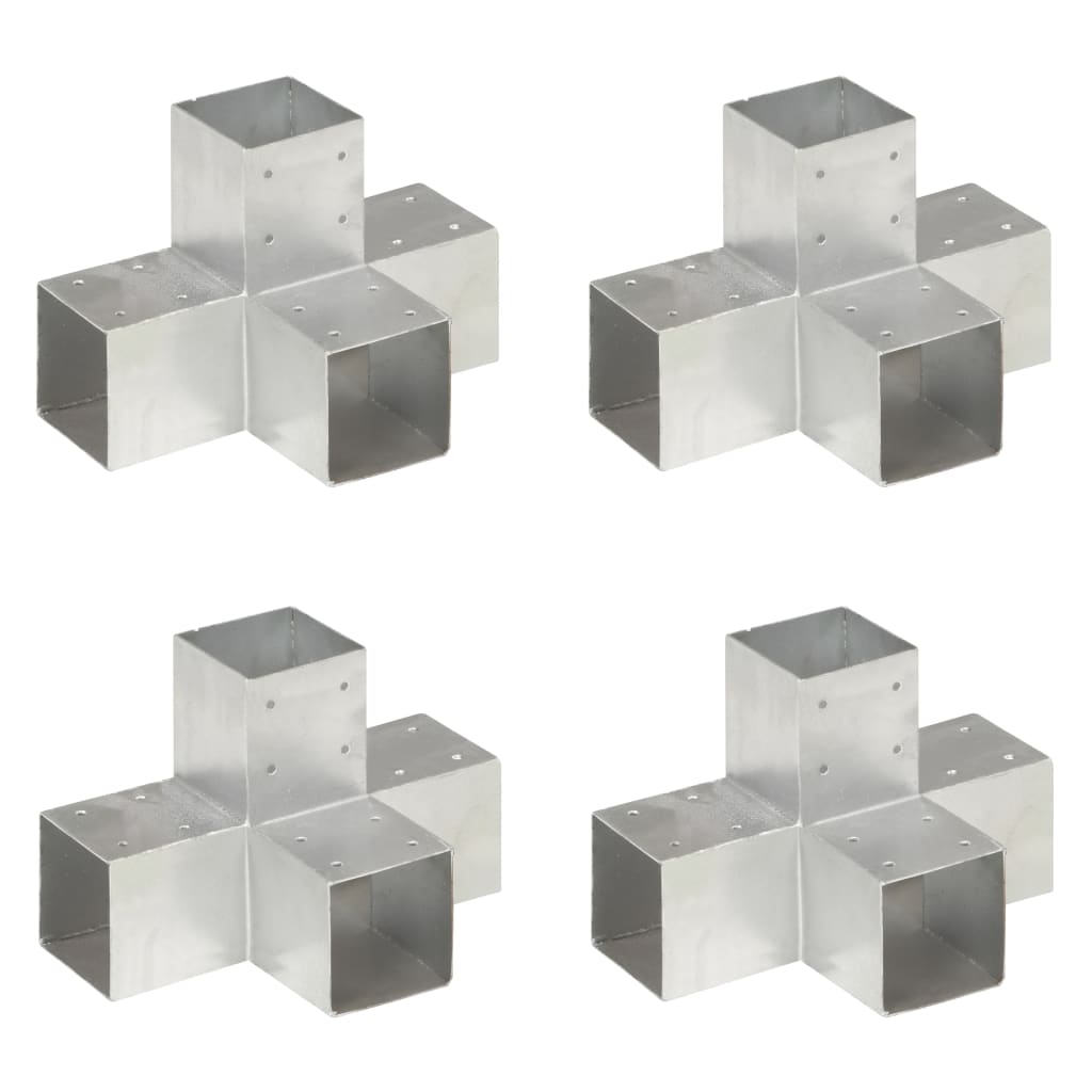 vidaXL Conectori de grindă, formă X, 4 buc, 91x91 mm, metal galvanizat vidaXL Conectori de grindă, formă X, 4 buc, 91x91 mm, metal galvanizat