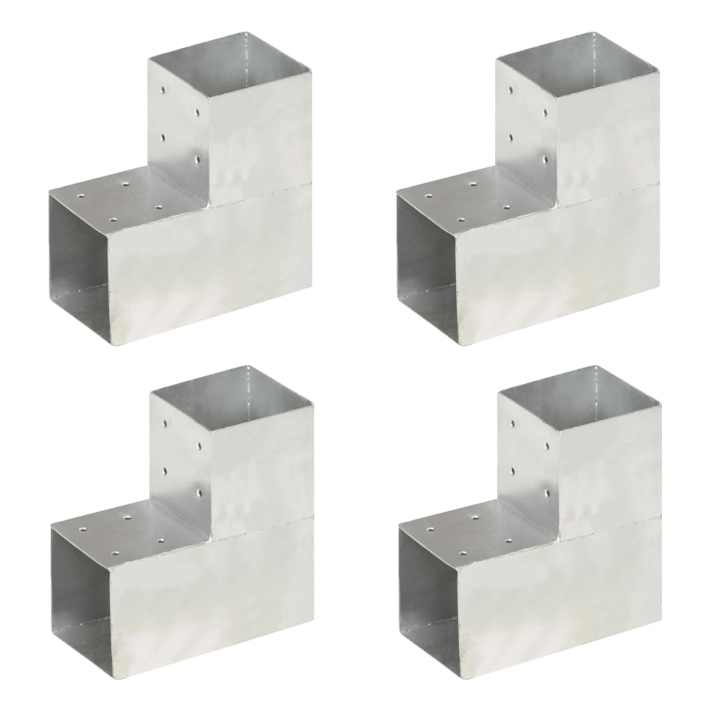 vidaXL Conectori grindă, formă L, 4 buc, 101x101 mm, metal galvanizat vidaXL Conectori grindă, formă L, 4 buc, 101x101 mm, metal galvanizat