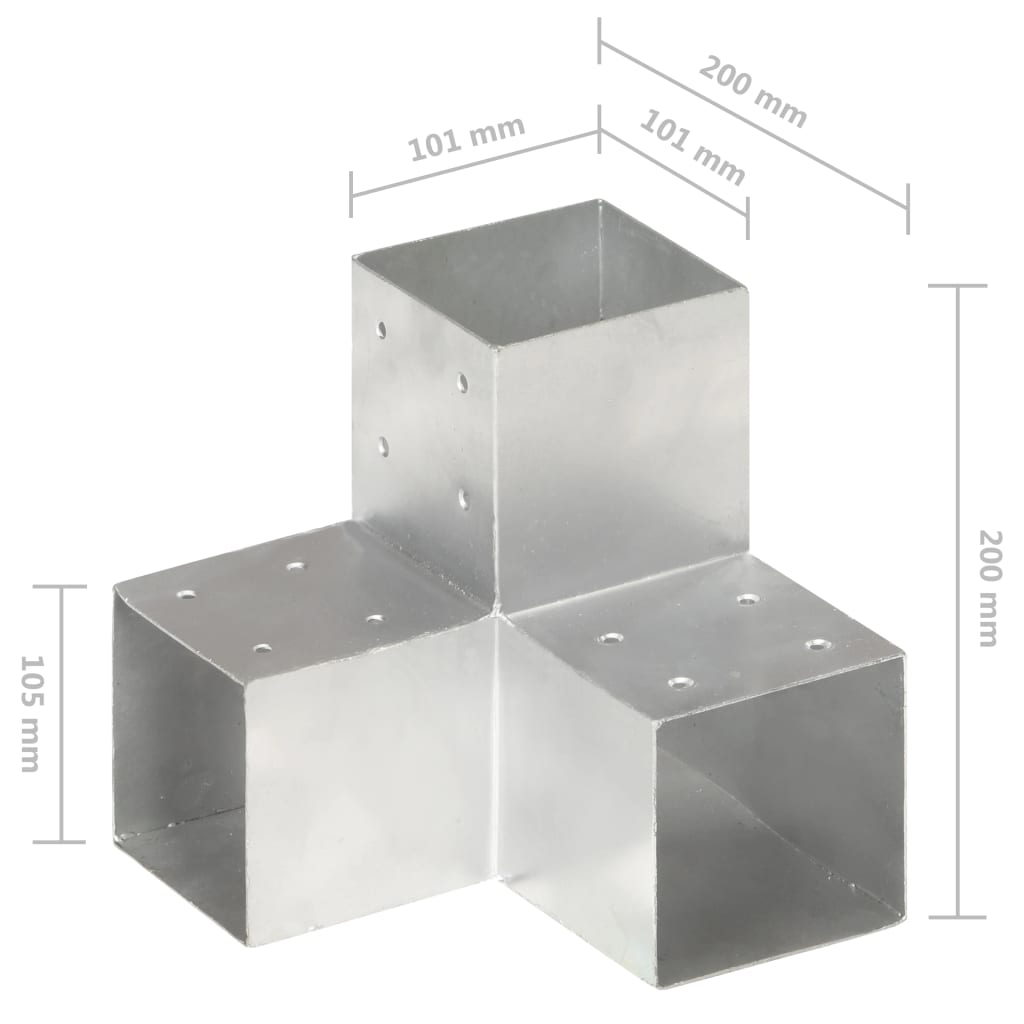 vidaXL Conector de grindă, formă Y, 101 x 101 mm, metal galvanizat vidaXL Conector de grindă, formă Y, 101 x 101 mm, metal galvanizat