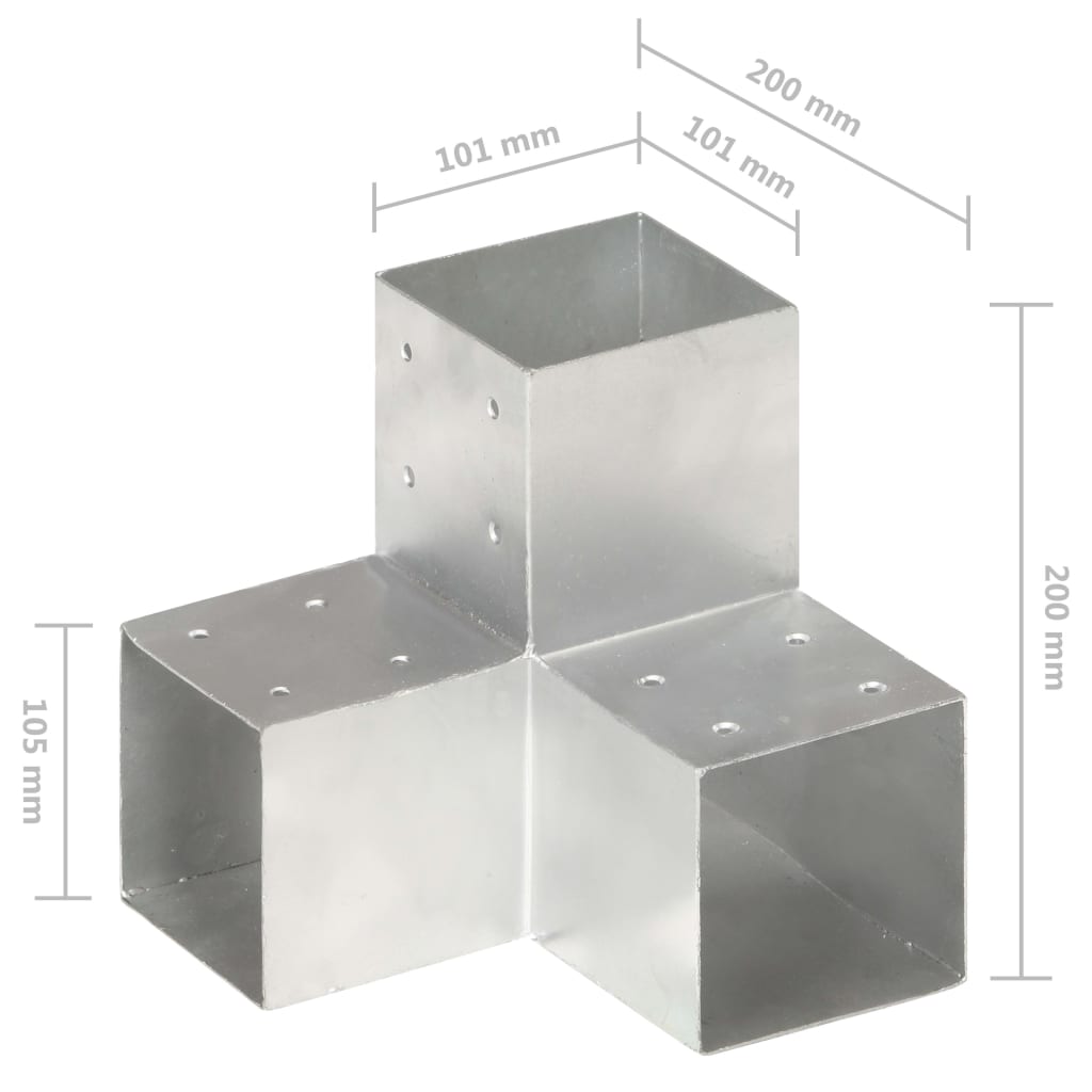 vidaXL Conectori grindă, formă Y, 4 buc, 101x101 mm, metal galvanizat