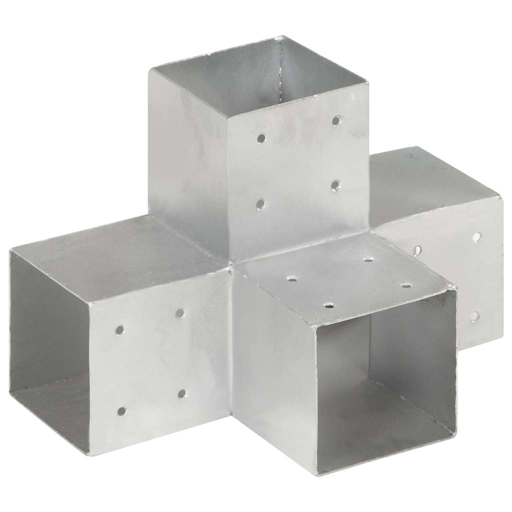 vidaXL Conectori grindă, formă X, 4 buc, 101x101 mm, metal galvanizat vidaXL Conectori grindă, formă X, 4 buc, 101x101 mm, metal galvanizat