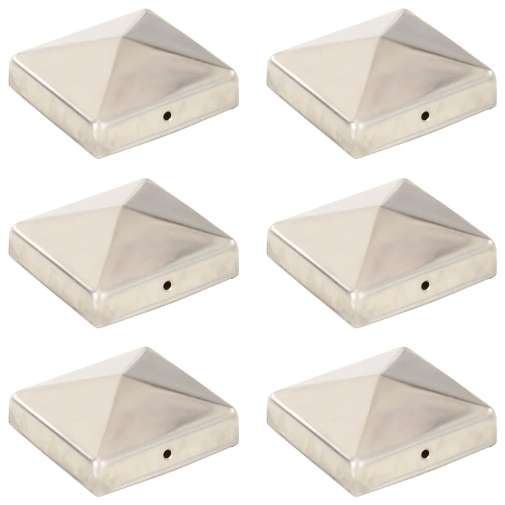vidaXL Capace stâlpi de gard piramidă 6 buc. 81x81 mm oțel inoxidabil vidaXL Capace stâlpi de gard piramidă 6 buc. 81x81 mm oțel inoxidabil