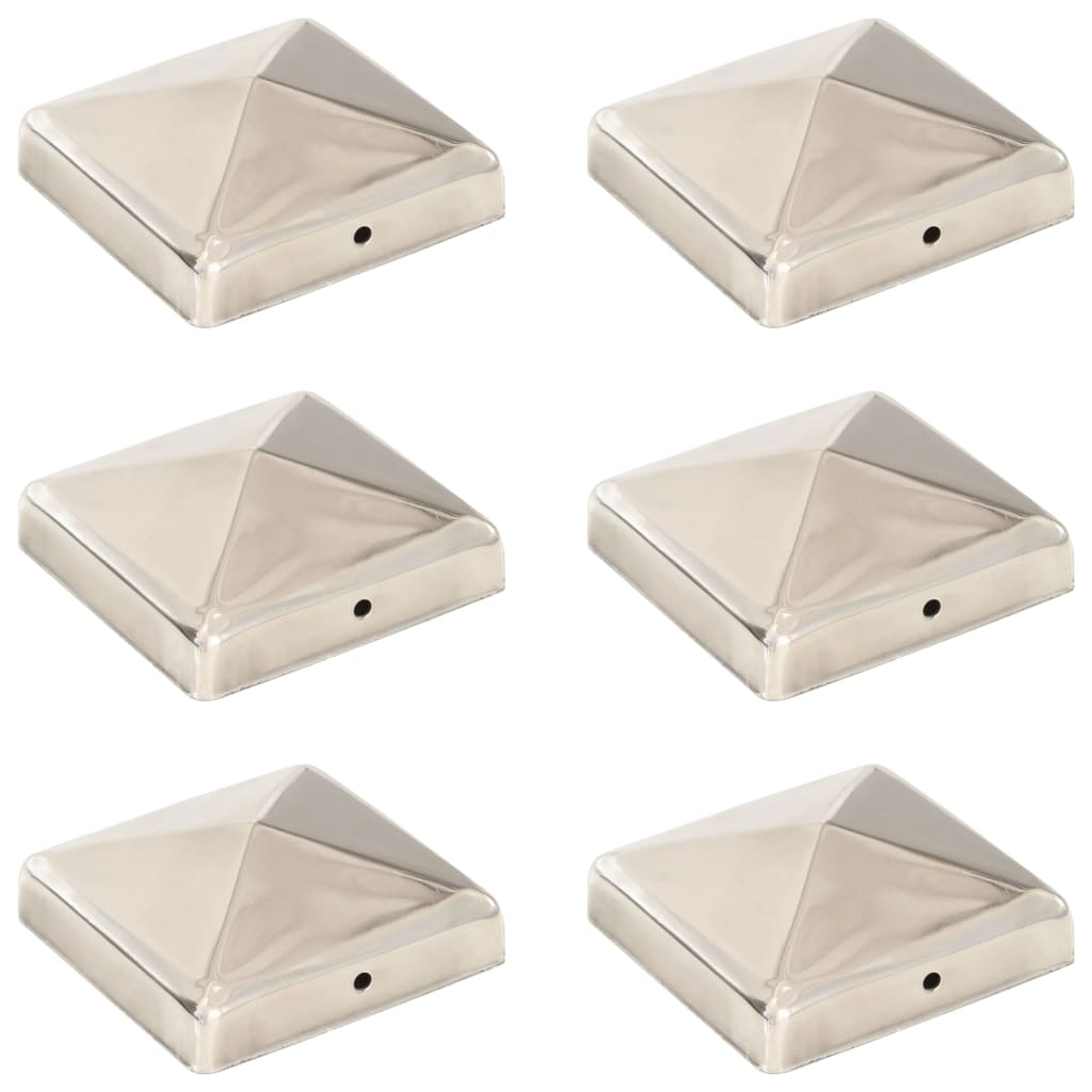vidaXL Capace stâlpi de gard piramidă 6 buc. 91x91 mm oțel inoxidabil vidaXL Capace stâlpi de gard piramidă 6 buc. 91x91 mm oțel inoxidabil