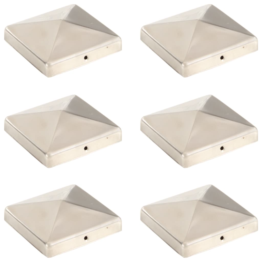 vidaXL Capace stâlpi de gard piramidă 6 buc. oțel inoxidabil 101x101mm vidaXL Capace stâlpi de gard piramidă 6 buc. oțel inoxidabil 101x101mm