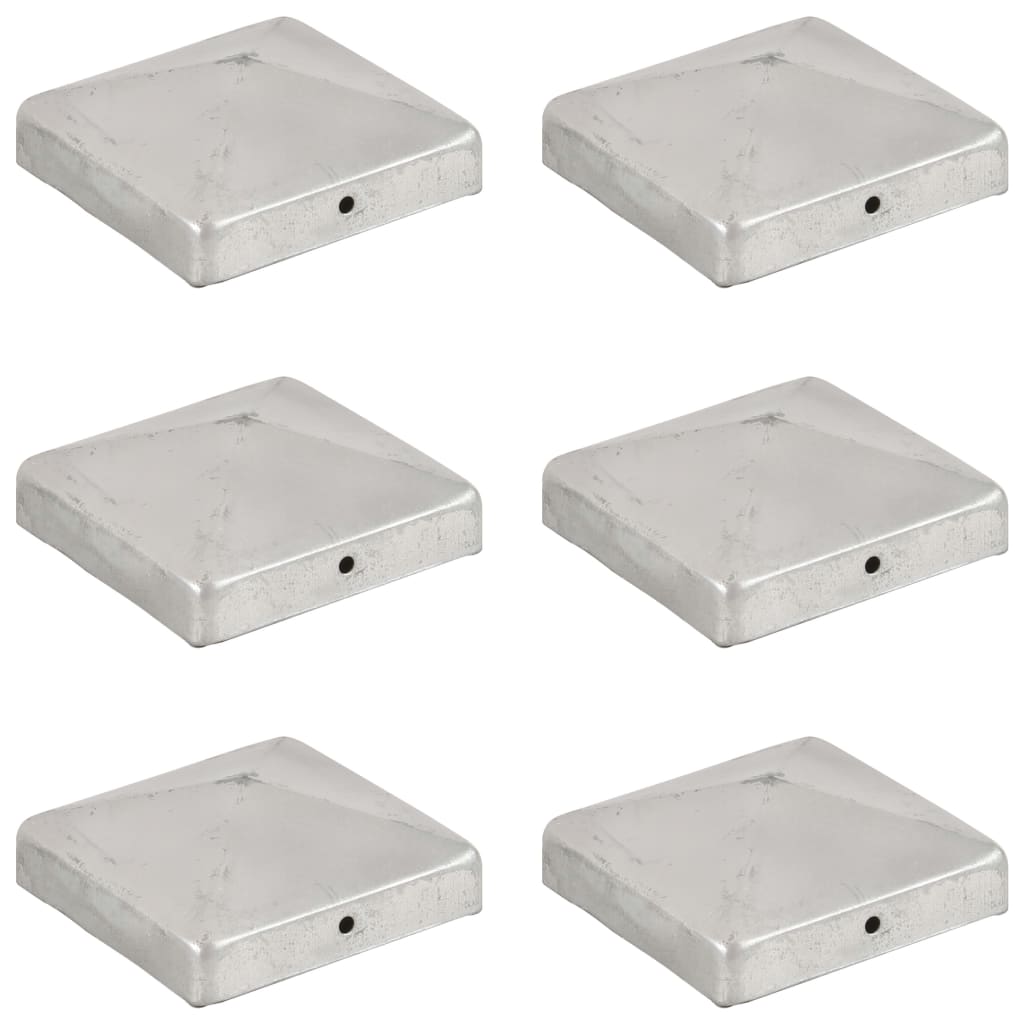 vidaXL Capace stâlpi de gard piramidă 6 buc. metal galvanizat 91x91 mm vidaXL Capace stâlpi de gard piramidă 6 buc. metal galvanizat 91x91 mm