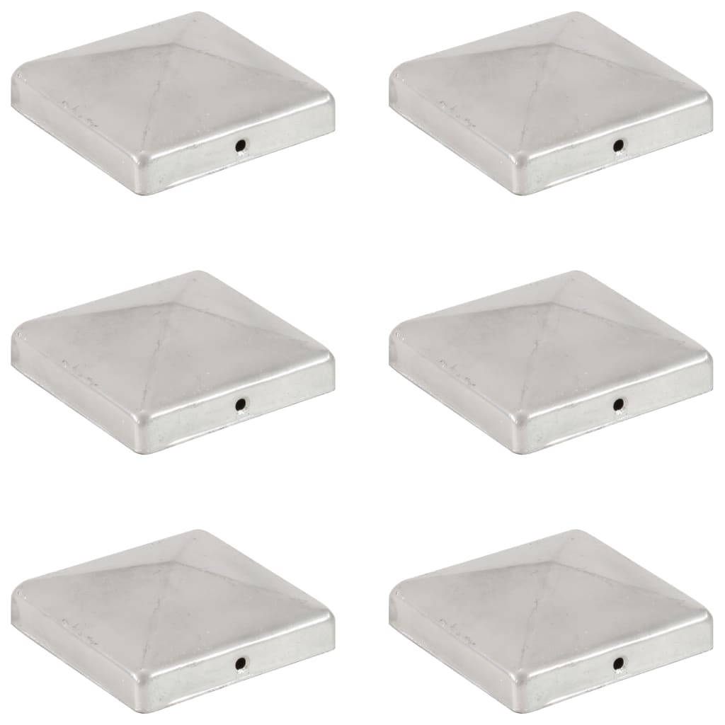 vidaXL Capace stâlpi gard piramidă 6 buc. metal galvanizat 101x101 mm vidaXL Capace stâlpi gard piramidă 6 buc. metal galvanizat 101x101 mm