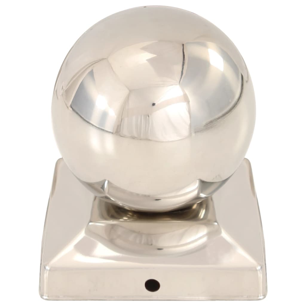vidaXL Capace stâlpi tip glob, 6 buc., 91 x 91 mm, oțel inoxidabil vidaXL Capace stâlpi tip glob, 6 buc., 91 x 91 mm, oțel inoxidabil