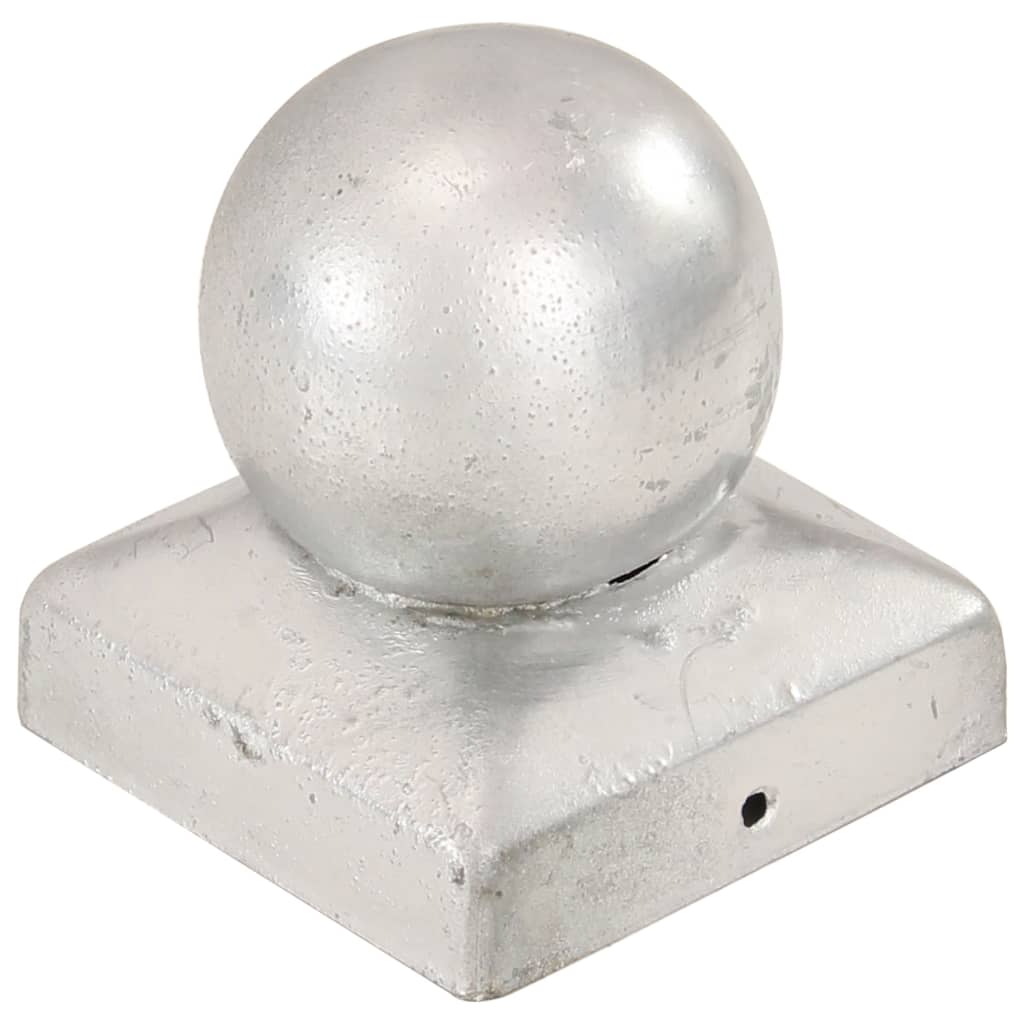 vidaXL Capace stâlpi tip glob, 6 buc., 71 x 71 mm, metal galvanizat
