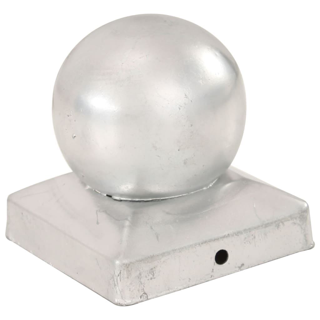 vidaXL Capace stâlpi tip glob, 6 buc., 91 x 91 mm, metal galvanizat vidaXL Capace stâlpi tip glob, 6 buc., 91 x 91 mm, metal galvanizat