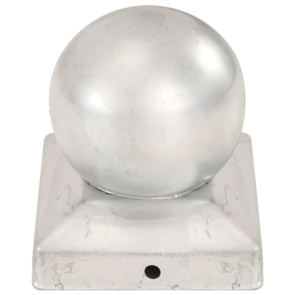 vidaXL Capace stâlpi tip glob, 6 buc., 91 x 91 mm, metal galvanizat vidaXL Capace stâlpi tip glob, 6 buc., 91 x 91 mm, metal galvanizat