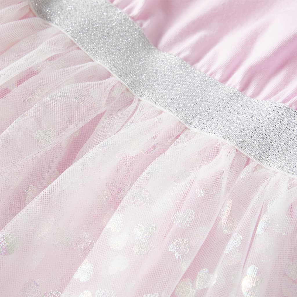 Rochie copii volane, roz deschis, 104
