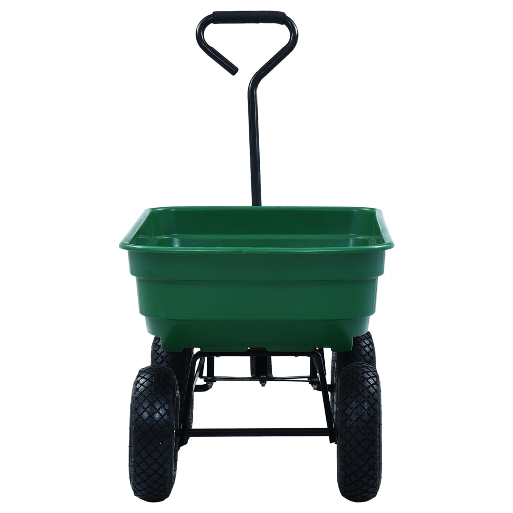 vidaXL Cărucior manual de grădină basculabil, verde, 300 kg, 75 L vidaXL Cărucior manual de grădină basculabil, verde, 300 kg, 75 L