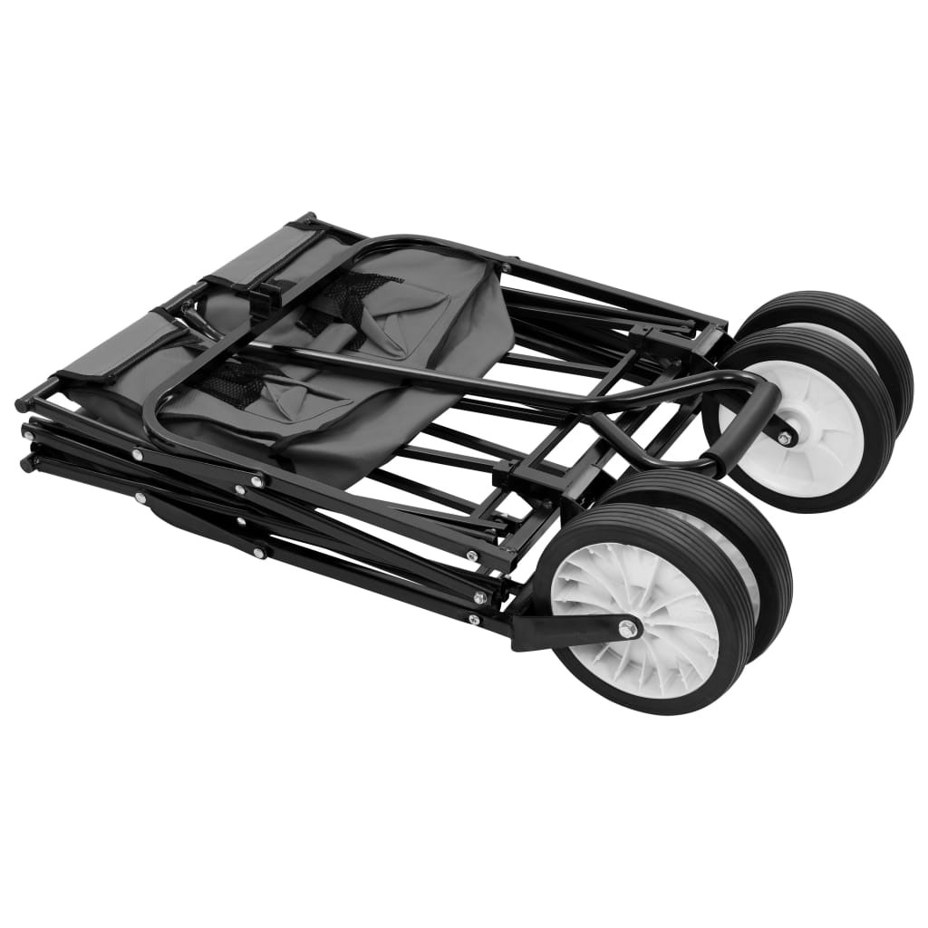 vidaXL Cărucior manual pliabil, gri, oțel vidaXL Cărucior manual pliabil, gri, oțel