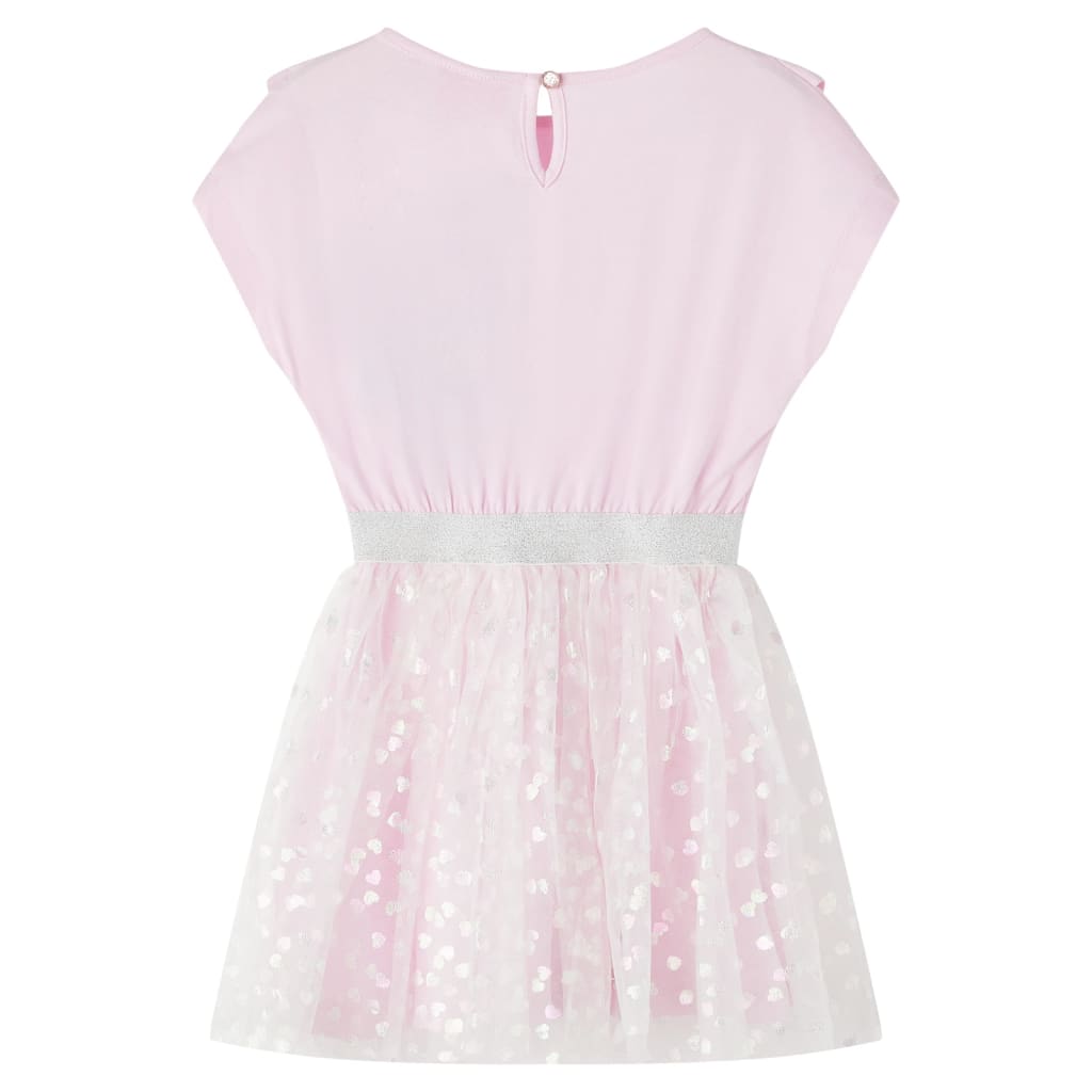 Rochie copii volane, roz deschis, 128