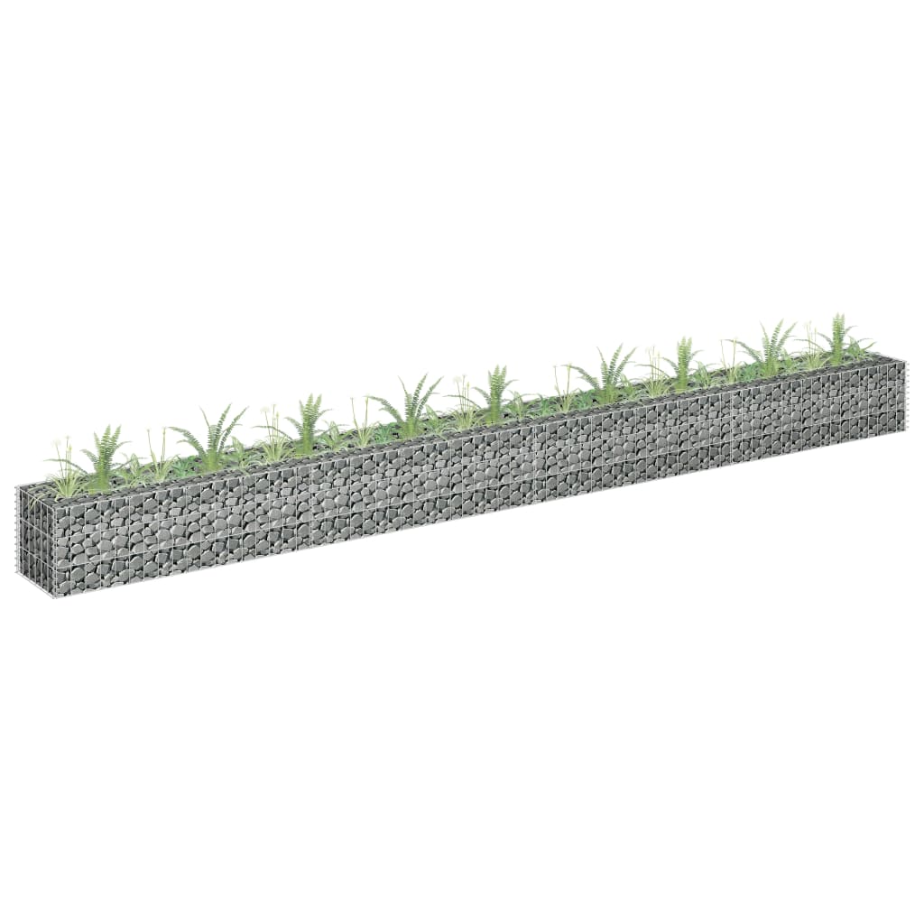 vidaXL Strat înălțat gabion, 360 x 30 x 30 cm, oțel inoxidabil