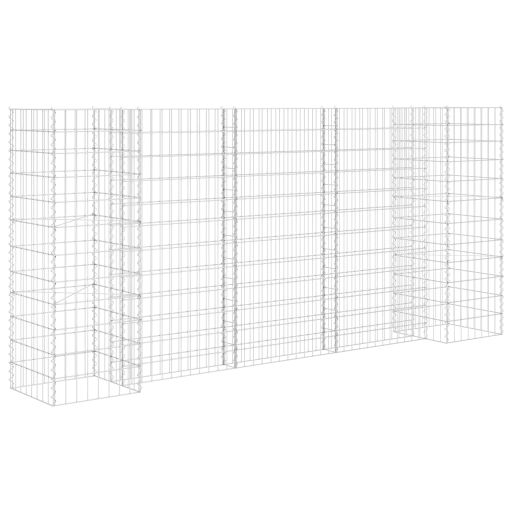 vidaXL Jardinieră gabion în formă de H, sârmă oțel, 260 x 40 x 120 cm