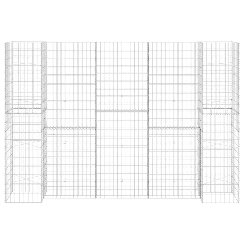 vidaXL Jardinieră gabion în formă de H, 260 x 40 x 180 cm, sârmă oțel