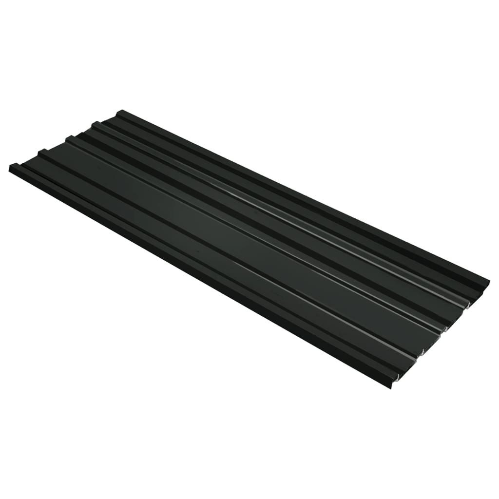 vidaXL Panouri pentru acoperiș,12 buc., antracit, oțel galvanizat vidaXL Panouri pentru acoperiș,12 buc., antracit, oțel galvanizat