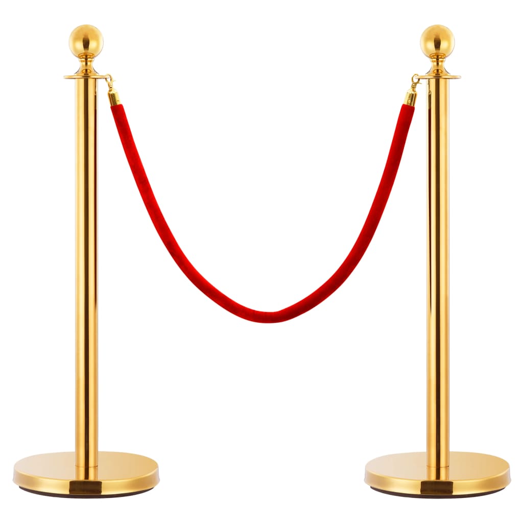 vidaXL Set VIP stil barieră, 3 piese, auriu, oțel inoxidabil vidaXL Set VIP stil barieră, 3 piese, auriu, oțel inoxidabil