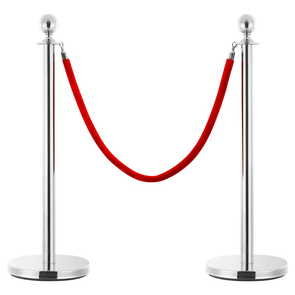 vidaXL Set VIP stil barieră, 3 piese, argintiu, oțel inoxidabil vidaXL Set VIP stil barieră, 3 piese, argintiu, oțel inoxidabil