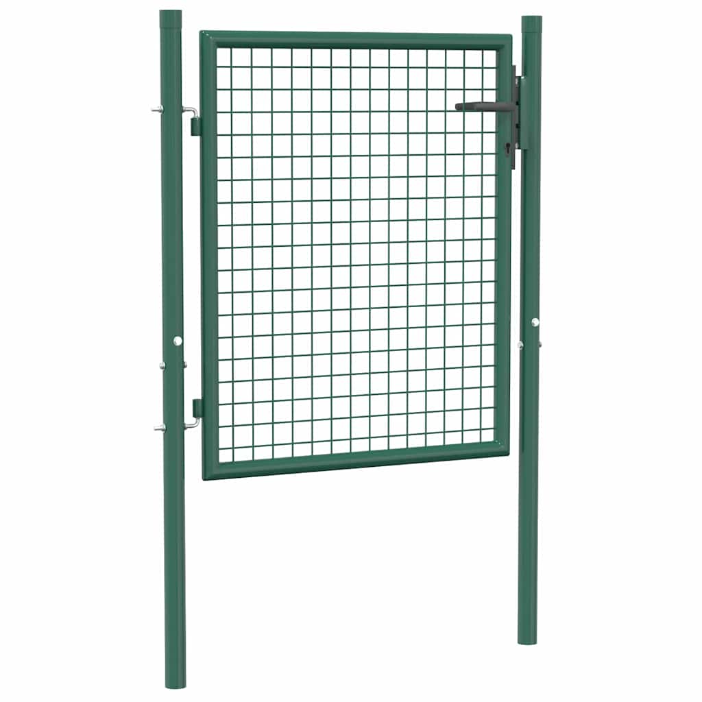 vidaXL Poartă de gard, verde, 100 x 75 cm, oțel vidaXL Poartă de gard, verde, 100 x 75 cm, oțel