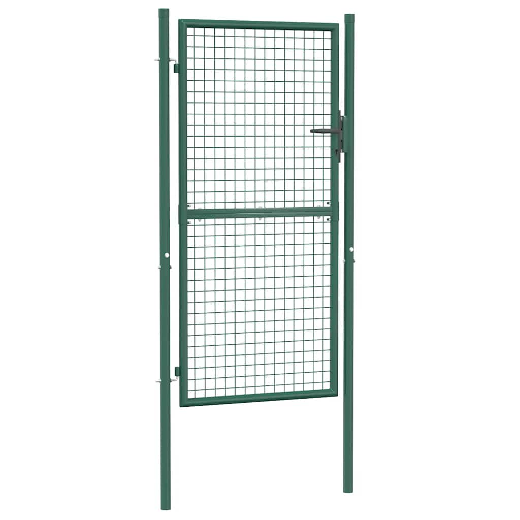 vidaXL Poartă de gard, verde, 100 x 175 cm, oțel