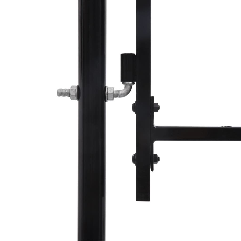 vidaXL Poartă de gard cu o ușă, vârf ascuțit, negru, 1x1,75 m, oțel