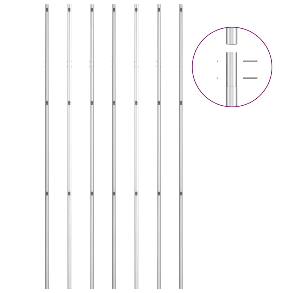 vidaXL Gard din plasă cu stâlpi, argintiu, 15 x 1,5 m, oțel galvanizat