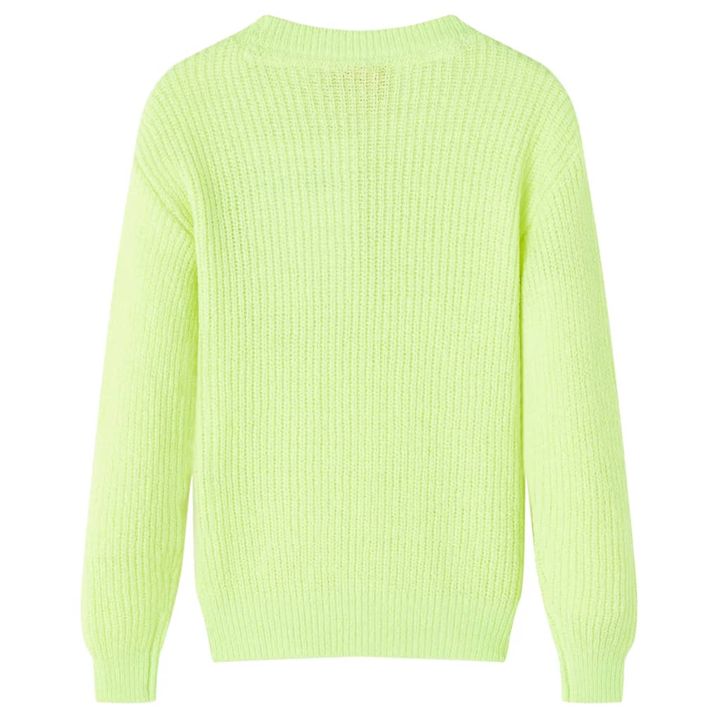 Pulover pentru copii tricotat, galben neon, 104