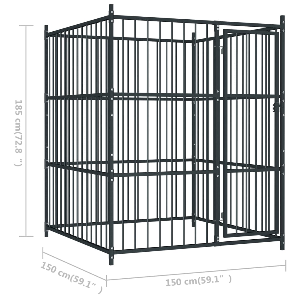 vidaXL Padoc pentru câini de exterior, 150 x 150 x 185 cm vidaXL Padoc pentru câini de exterior, 150 x 150 x 185 cm