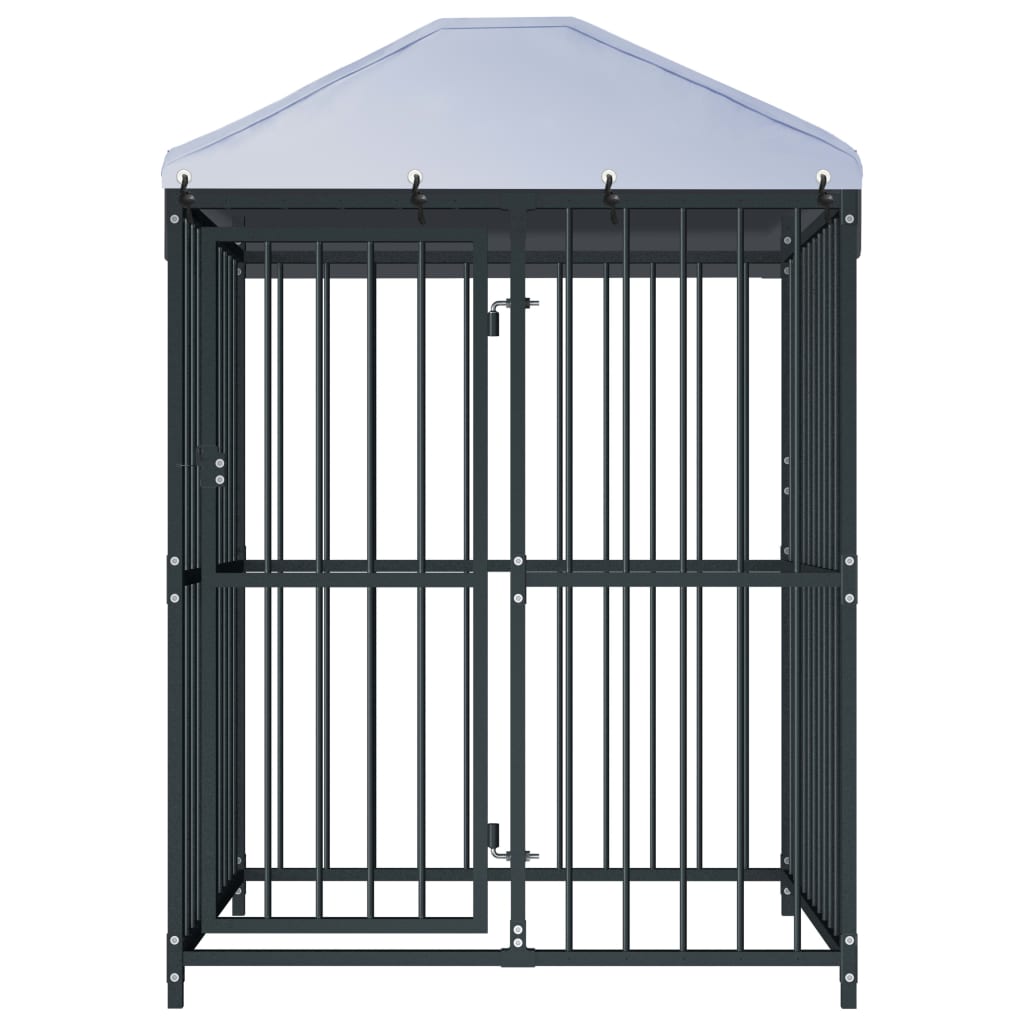 vidaXL Padoc pentru câini de exterior cu acoperiș, 120x120x150 cm vidaXL Padoc pentru câini de exterior cu acoperiș, 120x120x150 cm