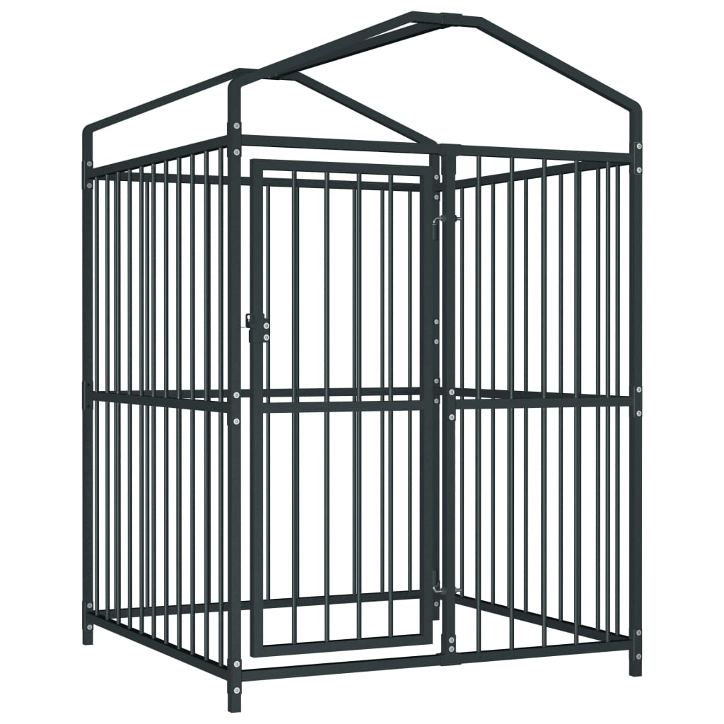 vidaXL Padoc pentru câini de exterior cu acoperiș, 120x120x150 cm vidaXL Padoc pentru câini de exterior cu acoperiș, 120x120x150 cm