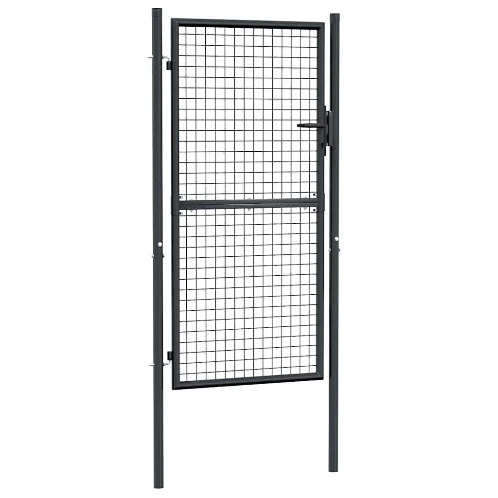 vidaXL Poartă de gard din plasă, gri, 100 x 225 cm, oțel galvanizat vidaXL Poartă de gard din plasă, gri, 100 x 225 cm, oțel galvanizat