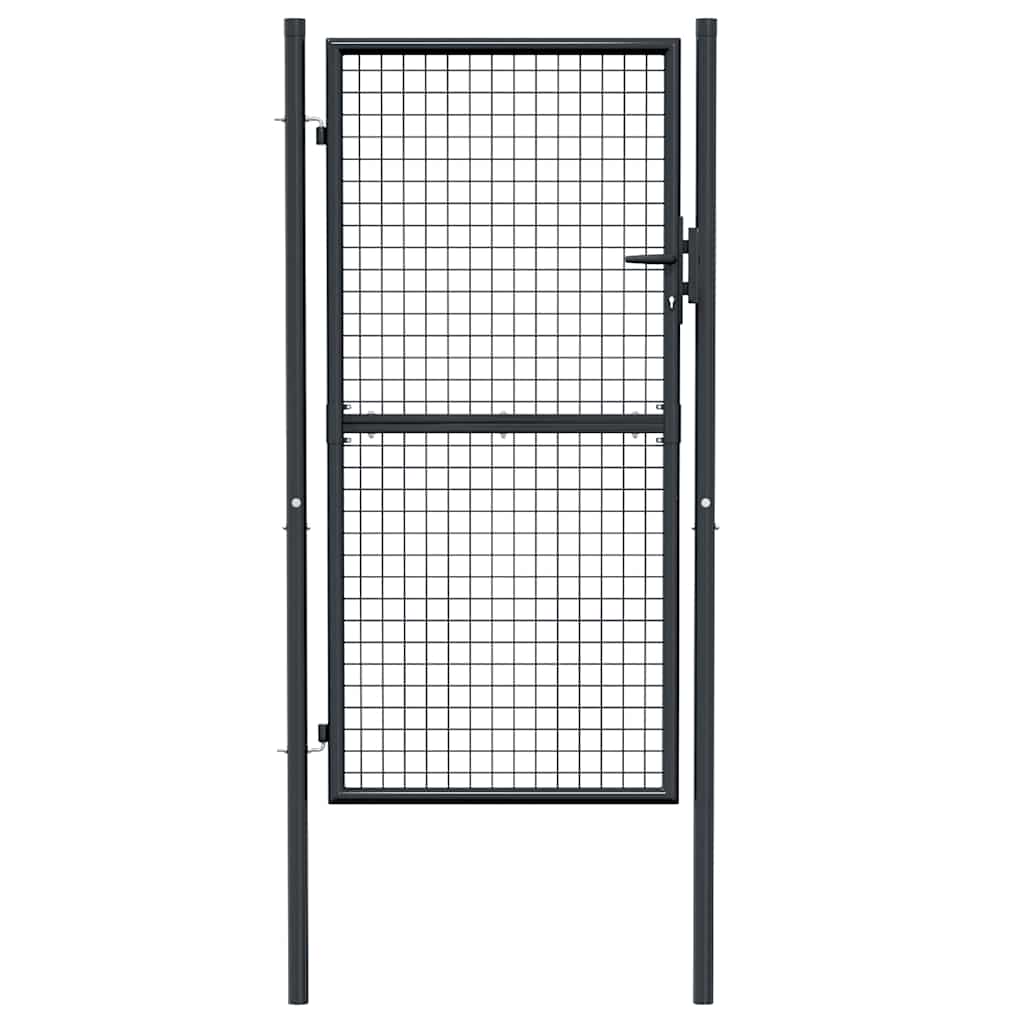 vidaXL Poartă de gard din plasă, gri, 100 x 225 cm, oțel galvanizat vidaXL Poartă de gard din plasă, gri, 100 x 225 cm, oțel galvanizat