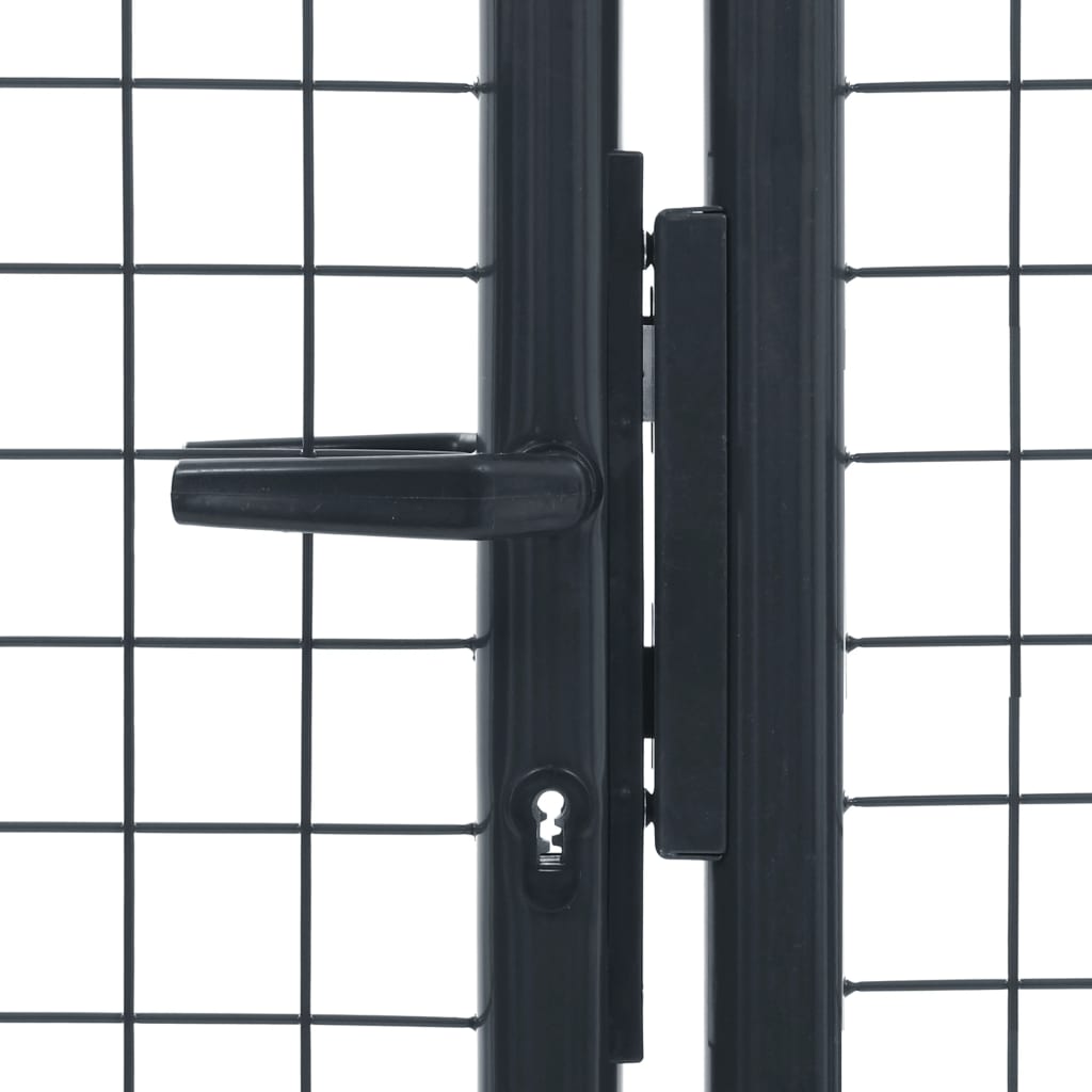 vidaXL Poartă de grădină din plasă, gri, 400 x 125 cm, oțel galvanizat